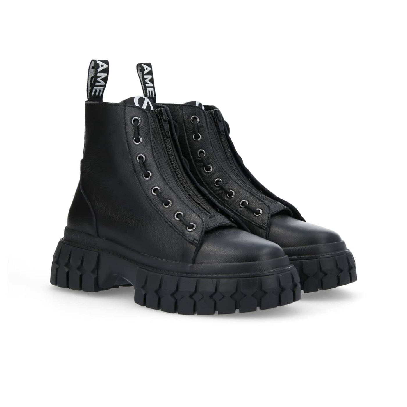 GRAVITEE ZIP BOOTS W  -  NAPPA GRAIN  - NERO